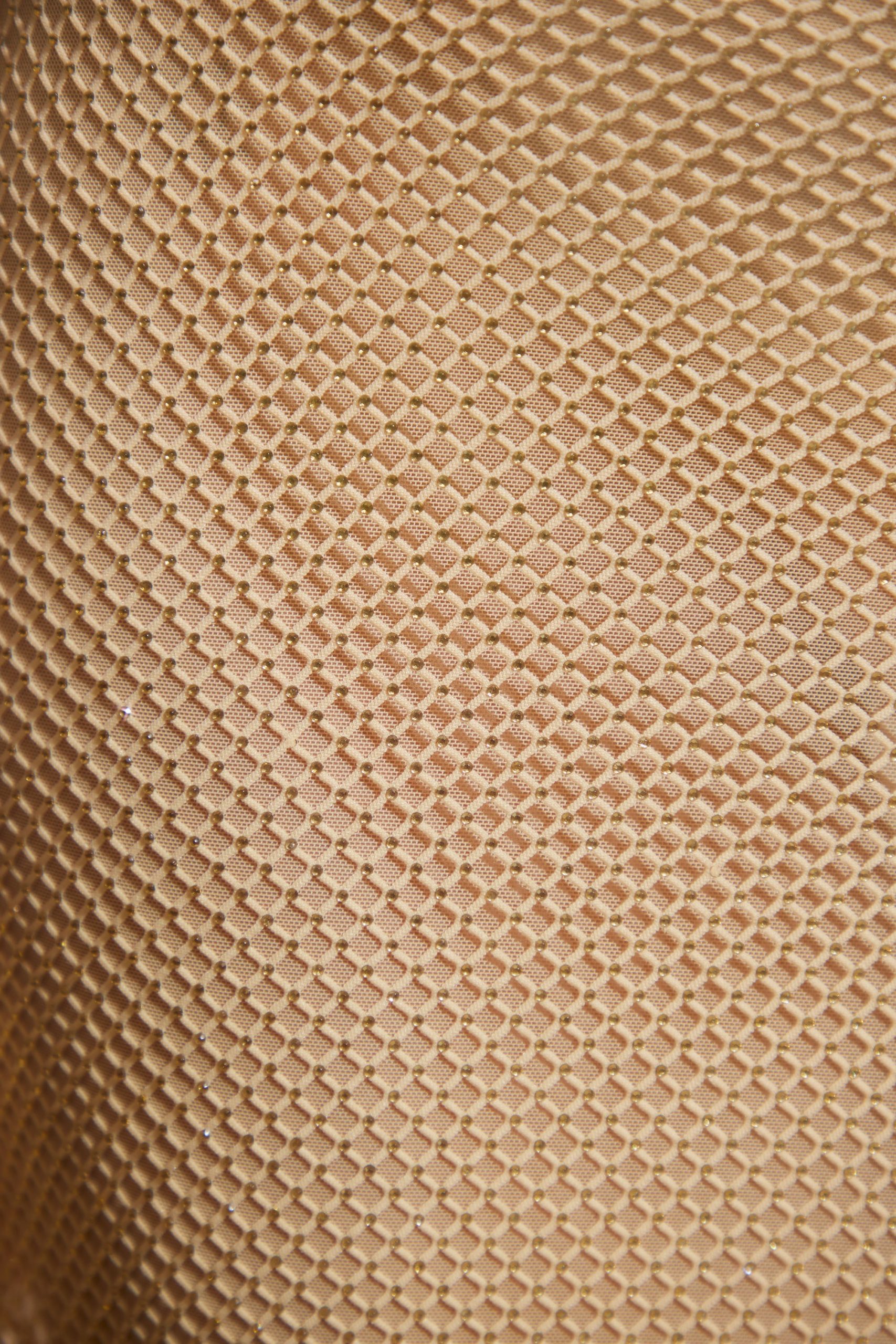 Embellished Strap Detail Mini Skirt in Gold - Image 5