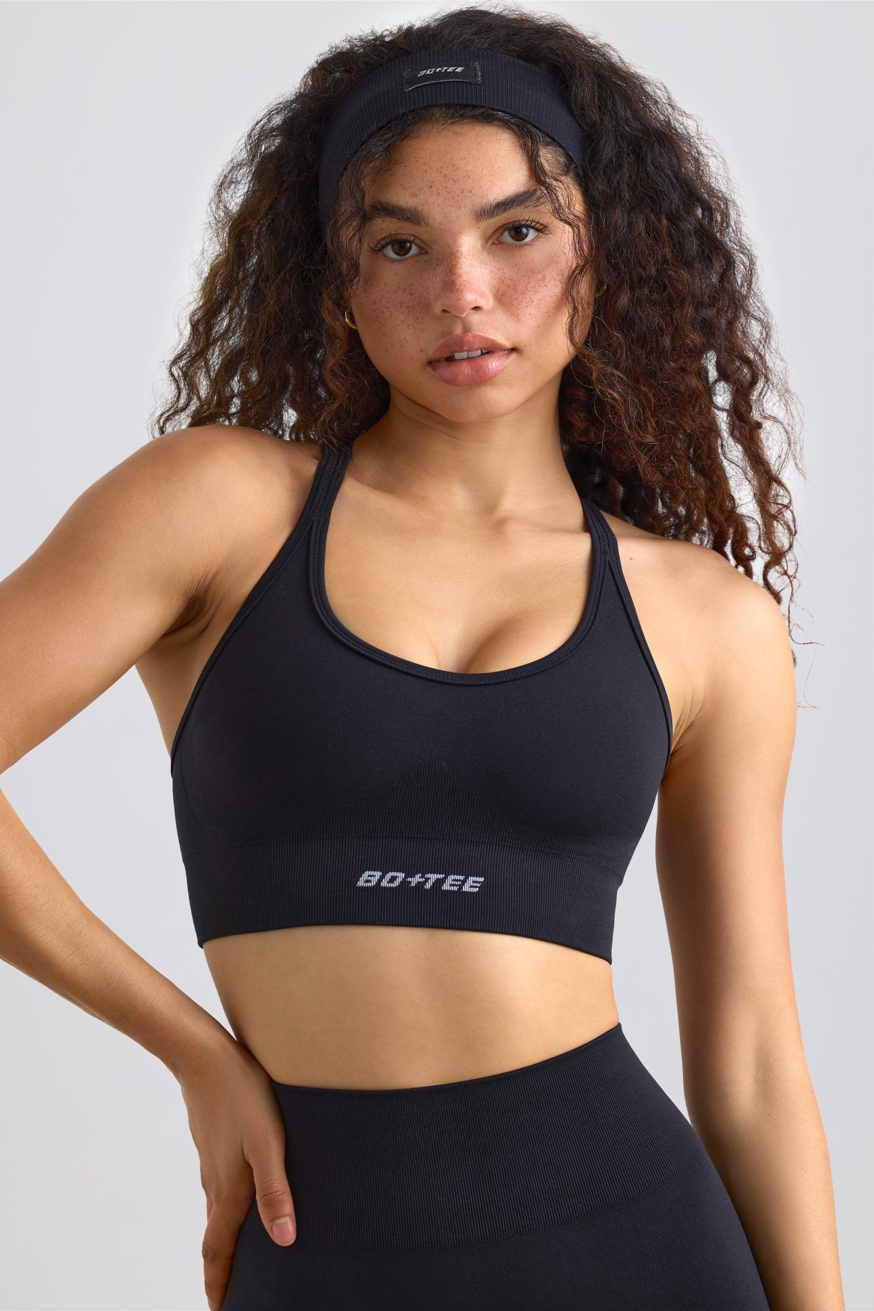 Strappy Define Luxe Sports Bra in Black - Image 5