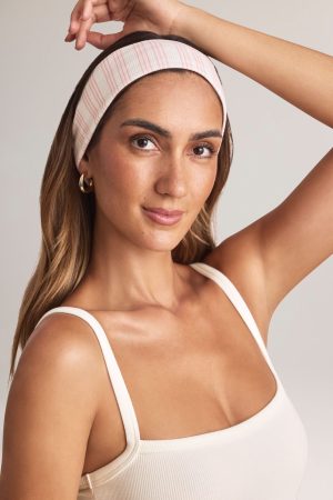 Modal Ribbed Headband in Stripe Print