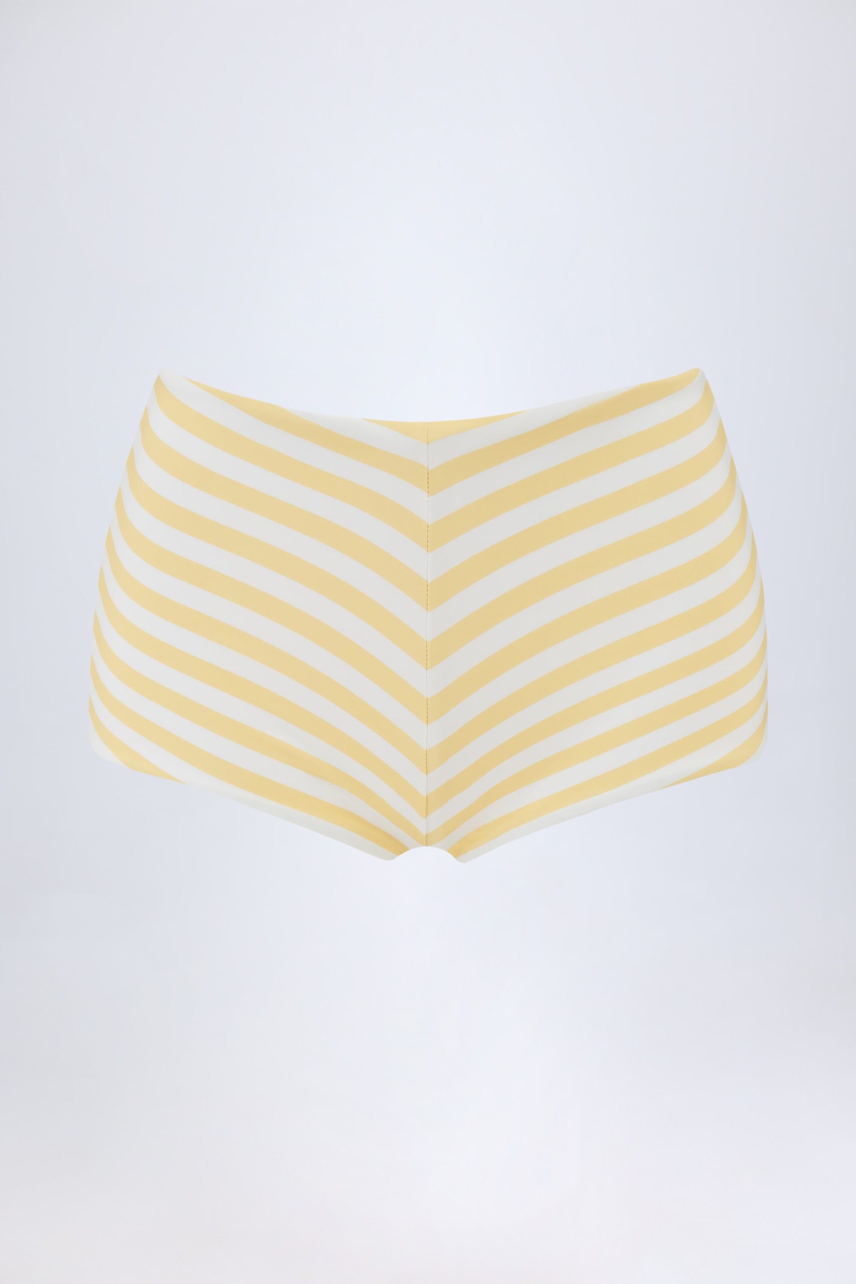 Mid-Rise Hot Pants in Lemon Yellow Stripe - Image 2