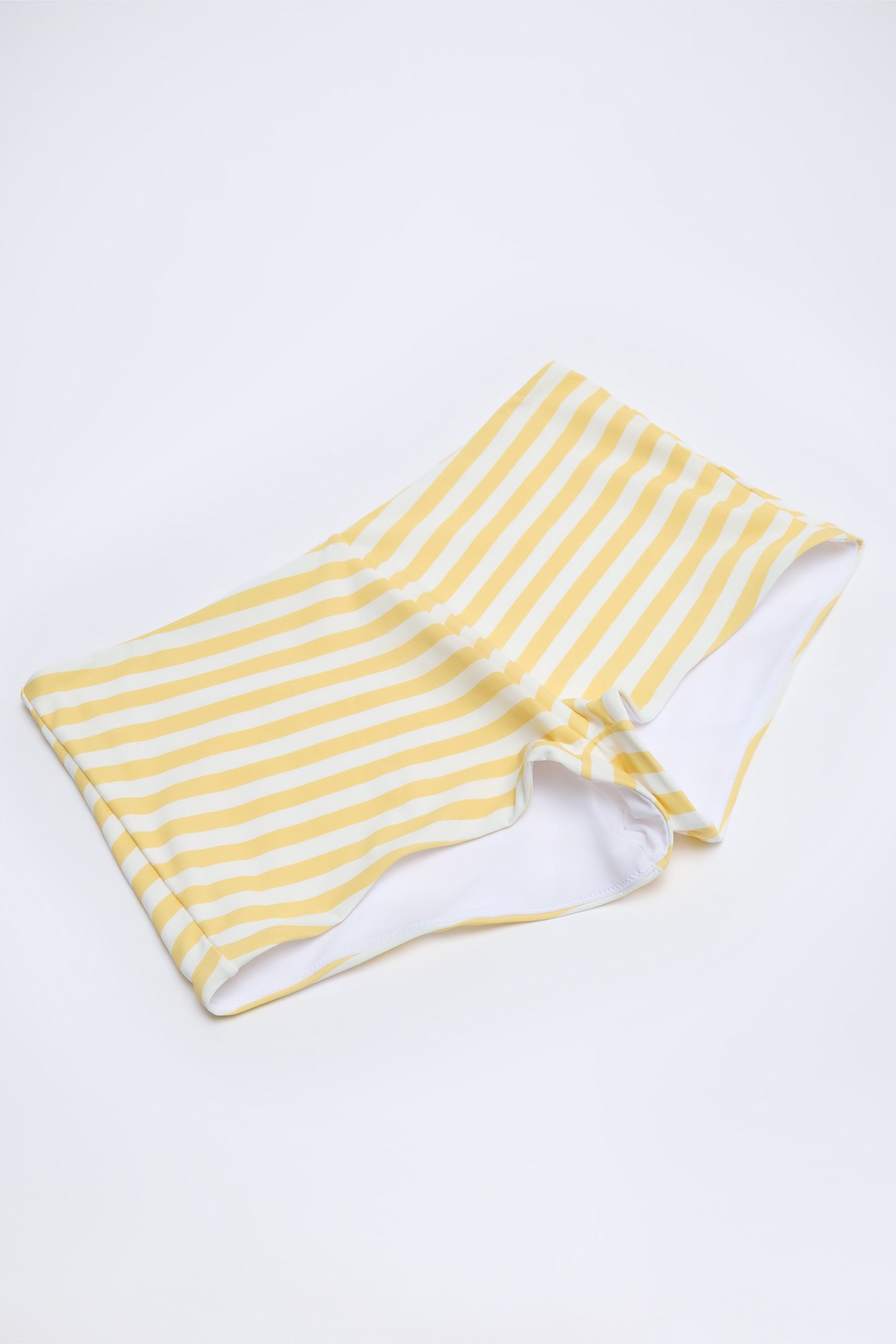 Mid-Rise Hot Pants in Lemon Yellow Stripe - Image 4